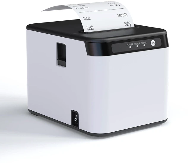 Main image of 80mm Receipt Printer ESC/POS Thermal Printer Desktop Direct Print USB+LAN Connection High Efficiency with Auto Cutter Large Paper Bin for Shipping Business Restaurant Kitchen Supermarket