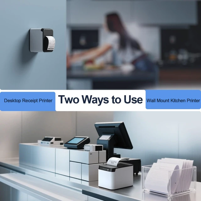 Alt view image 4 of 7 - 80mm Receipt Printer ESC/POS Thermal Printer Desktop Direct Print USB+LAN Connection High Efficiency with Auto Cutter Large Paper Bin for Shipping Business Restaurant Kitchen Supermarket