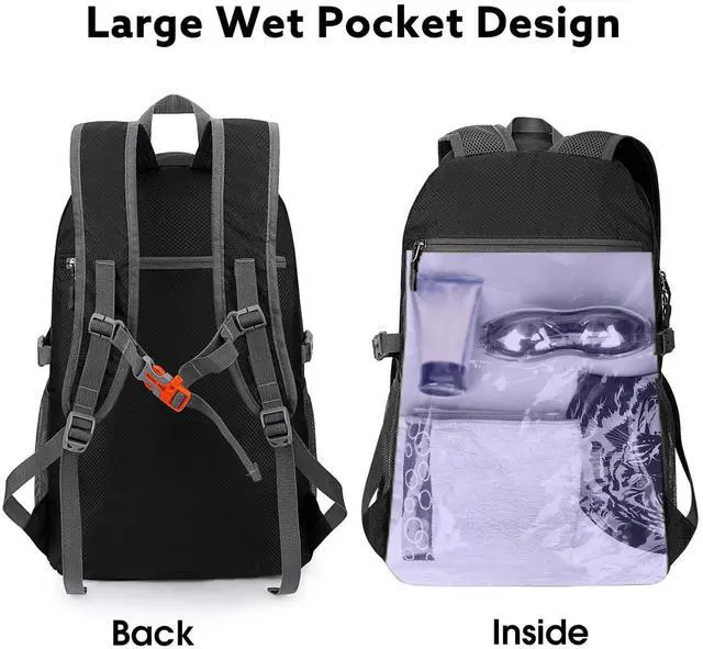 Alt view image 2 of 7 - 40L Lightweight Packable Hiking Backpack, Waterproof Travel Daypack
