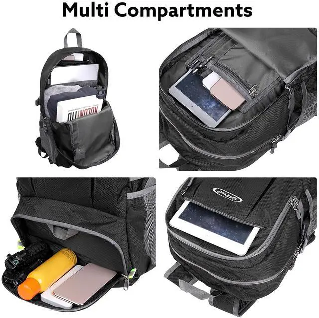 Alt view image 3 of 7 - 40L Lightweight Packable Hiking Backpack, Waterproof Travel Daypack