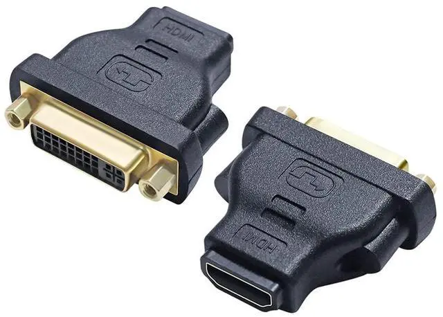 Alt view image 5 of 7 - DVI Female to HDMI Female Adapter HDMI to DVI-I Converter Bi-Directional 24+5 Port 4K 1080p Video for Computer Monitor PC TV Box Home Cinema Display