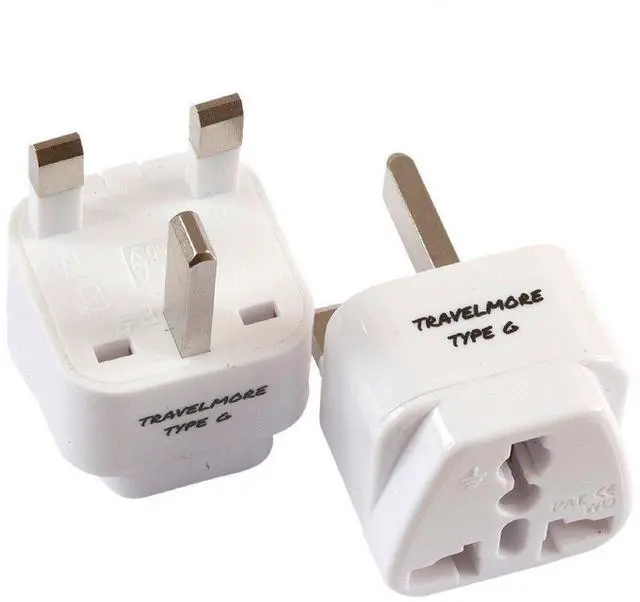 Main image of 2 Pack UK Travel Adapter for Type G Plug - Works with Electrical Outlets in United Kingdom, Hong Kong, Ireland, Great Britain, Scotland, England, London, Dublin & More