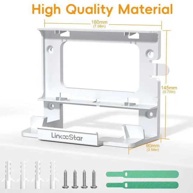 Alt view image 7 of 7 - for Starlink Gen 3 Router Mount, 2 in 1 Wall Holder for Starlink V3 Mesh Router and Power Supply Mounting Kit, Star Link Internet Kit Satellite, Signal Integrity Space Saving Desk Bracket