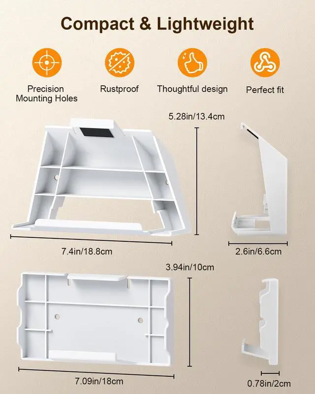 Alt view image 6 of 7 - Starlink Standard 4X/V3 Gen 3 Router Wall Mount and Standard Power Supply Mount Kit; V3 Dish ABS Mounting Bracket Kit, Starlink Accessories for RV, Truck, Vehicle, Office