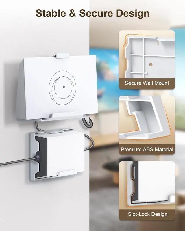 Alt view image 3 of 7 - Starlink Standard 4X/V3 Gen 3 Router Wall Mount and Standard Power Supply Mount Kit; V3 Dish ABS Mounting Bracket Kit, Starlink Accessories for RV, Truck, Vehicle, Office