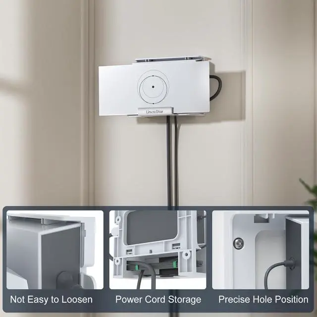 Alt view image 4 of 7 - for Starlink Gen 3 Router Mount, 2 in 1 for Starlink V3 Mesh Router Wall Mount and for Star Link V3 Power Supply Mounting Kit Accessories, Space Saving for Star Link Gen3 Standard Bracket Holder