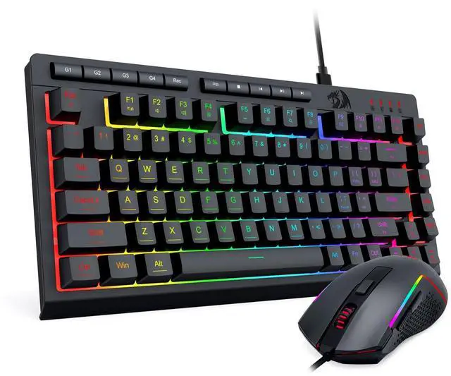 Main image of Wired Gaming Keyboard and Mouse Combo, RGB Backlit, 75% Mini Macro Membrane Keyboard with Anti-Ghosting & Multimedia Keys + 8000 DPI Programmable Optical Mice for PC Laptop