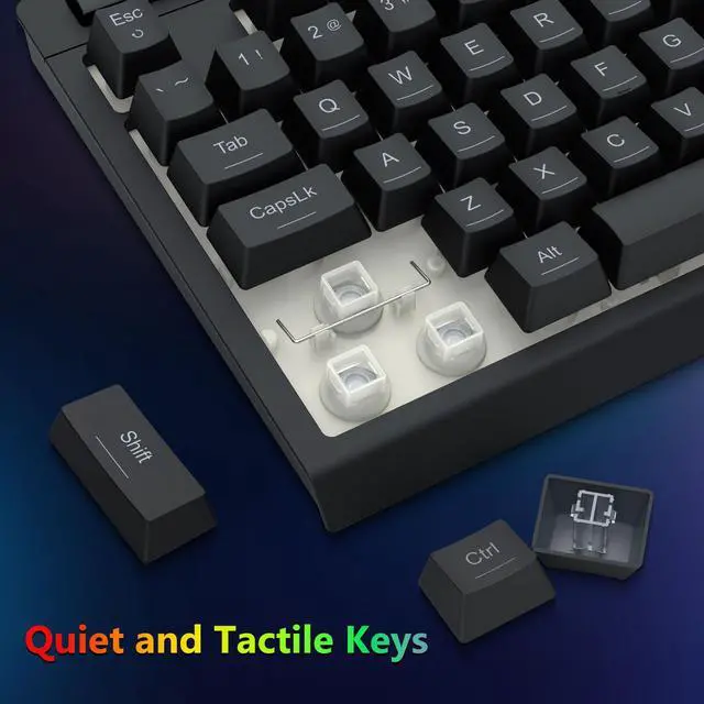 Alt view image 7 of 7 - Wired Gaming Keyboard and Mouse Combo, RGB Backlit, 75% Mini Macro Membrane Keyboard with Anti-Ghosting & Multimedia Keys + 8000 DPI Programmable Optical Mice for PC Laptop