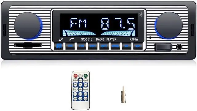 Main image of Single din Car Stereo with Bluetooth/car Radio Bluetooth for car Hands Free Calling, Single din Radio/Radio para carro USB,SD Card Port,AUX, MP3 car Audio with Fast Charging