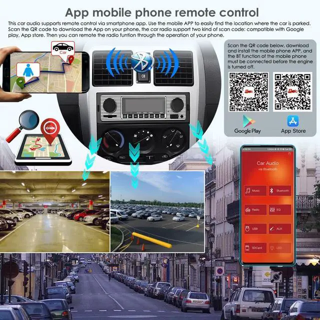 Alt view image 5 of 7 - Single din Car Stereo with Bluetooth/car Radio Bluetooth for car Hands Free Calling, Single din Radio/Radio para carro USB,SD Card Port,AUX, MP3 car Audio with Fast Charging