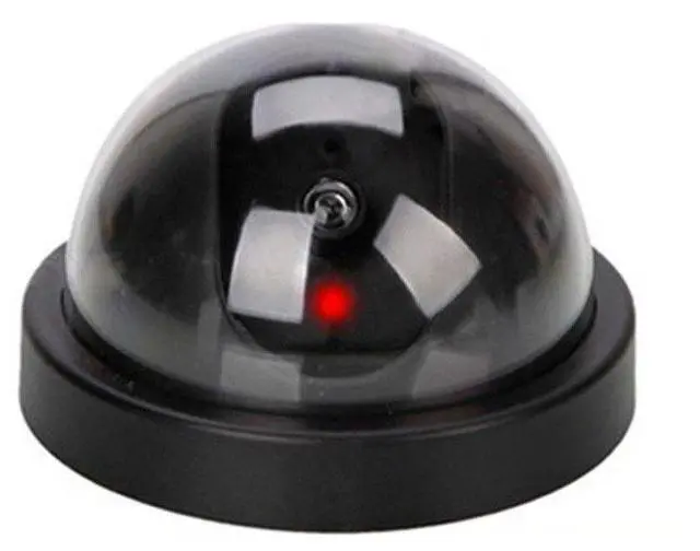 Main image of Black Dome Fake Dummy Security CCTV Camera Waterproof IR LED Flashing Red Light Outdoor Indoor Surveillance