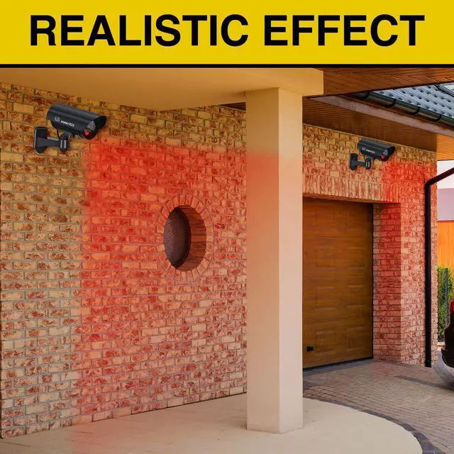 Alt view image 4 of 6 - 8 Pcs Fake Camera Dummy Security Camera with Flashing LED Light Realistic Plastic Fake Video CCTV for Indoor Outdoor Home Office Store, No Battery Included(Black)