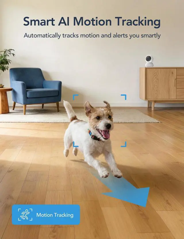 Alt view image 7 of 7 - 2K WiFi Cameras for Home Security, Security Camera Indoor, Baby/Pet Camera with Phone App, 2.4/5GHz, Motion Detector, Night Vision, 2-Way Audio, SD/Cloud Storage, Works with Alexa & Google Home