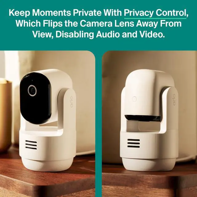 Alt view image 6 of 7 - Essential Indoor Pan Tilt Security Camera 2K (2025 Release) + 6 Months of Secure Plus Plan - Wired Plug-in Power, Person Recognition, Animal Detection, Auto Motion Tracking, 1 Cam, White