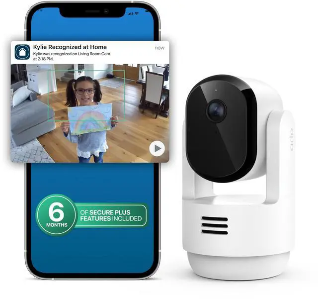 Main image of Essential Indoor Pan Tilt Security Camera 2K (2025 Release) + 6 Months of Secure Plus Plan - Wired Plug-in Power, Person Recognition, Animal Detection, Auto Motion Tracking, 1 Cam, White