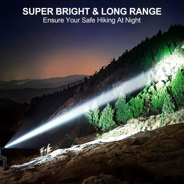 Alt view image 3 of 7 - Flashlights High Lumens Rechargeable, Super Bright Long Range Small Powerful Flashlight, 6 Modes LED Tactical Pocket Waterproof Flash Light for Home Emergency (2, Turquoise)