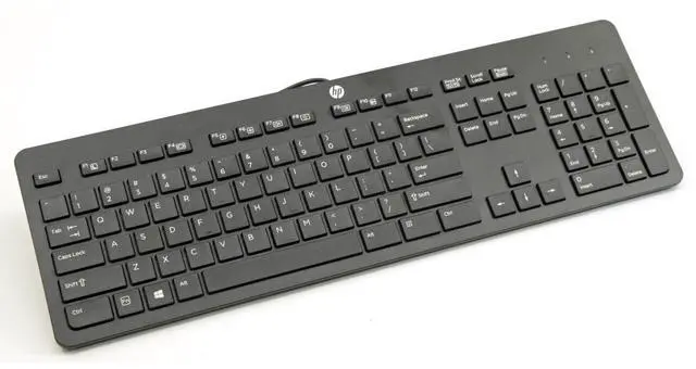Main image of HP USB Slim Wired Keyboard Black HP Part No. 803181-001