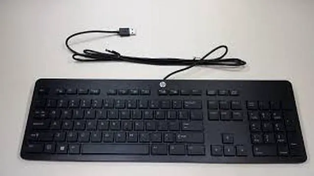 Alt view image 4 of 4 - HP 803181-001 Business Black USB Slim Style Windows Enhanced Keyboard