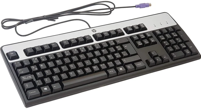 Alt view image 2 of 2 - HP 434820-001 PS2 104 Keys Vista Keyboard - Silver, Black