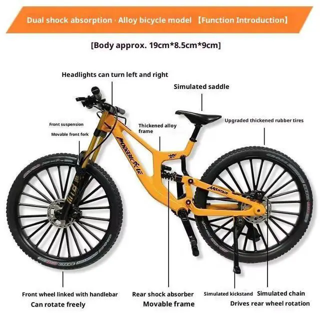 Alt view image 2 of 7 - Generisch Finger Bicycle Model, 1:10 Mountain Bike Model Toy, Finger Mountain Bike Model Ornaments, Miniature Fingers Bike, Mini Bend Bicycle Models (Red)