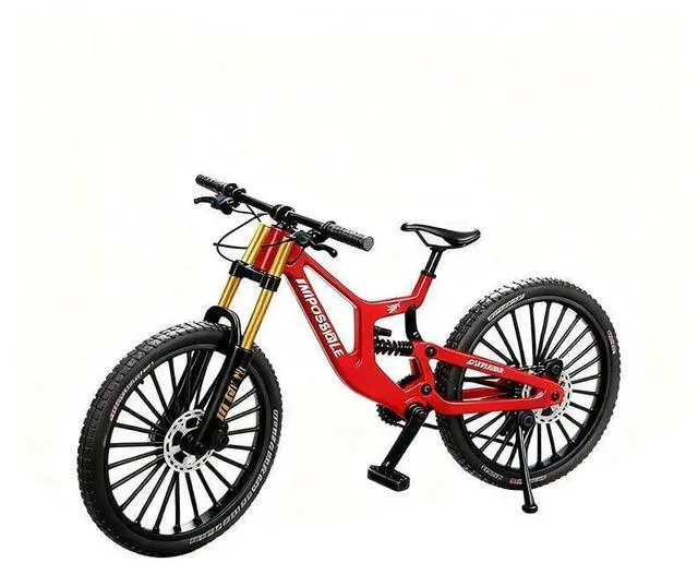Alt view image 7 of 7 - Generisch Finger Bicycle Model, 1:10 Mountain Bike Model Toy, Finger Mountain Bike Model Ornaments, Miniature Fingers Bike, Mini Bend Bicycle Models (Red)
