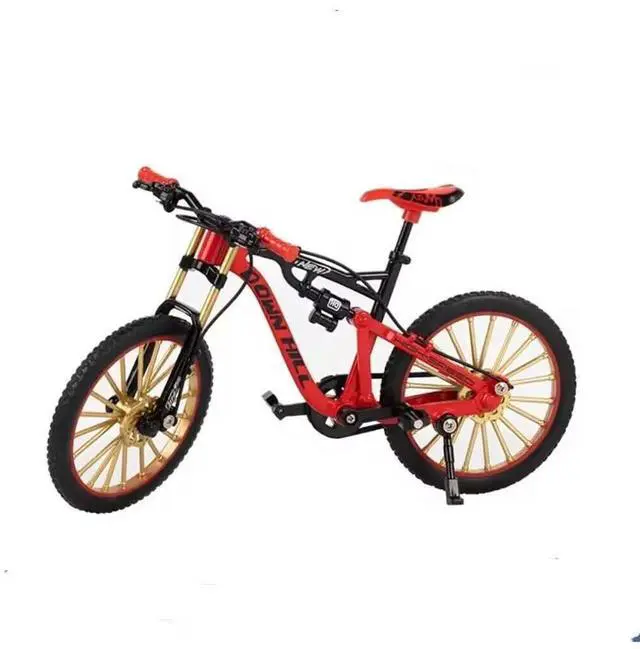 Main image of Alloy Mini Downhill Mountain Bike Toy, Die-cast BMX Finger Bike Model for Collections (red)