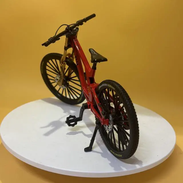 Alt view image 6 of 7 - Générique Miniature Mountain Bike Ornament, Mountain Bike Model with Suspension, Desktop Decoration, Mini Finger Bike, BMX Toys, Finger Mountain Bike, Mini Toy Bike (Red)
