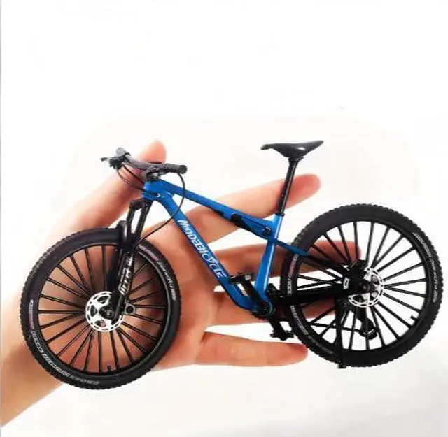 Main image of Generisch Mini Mountain Bike Toy 1:10 Simulated Bike Alloy Finger Mountain Bike Model Ornaments (Blue)