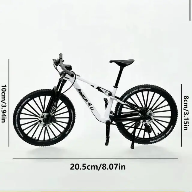 Alt view image 3 of 6 - Generisch Mini Mountain Bike Toy 1:10 Simulated Bike Alloy Finger Mountain Bike Model Ornaments (Blue)