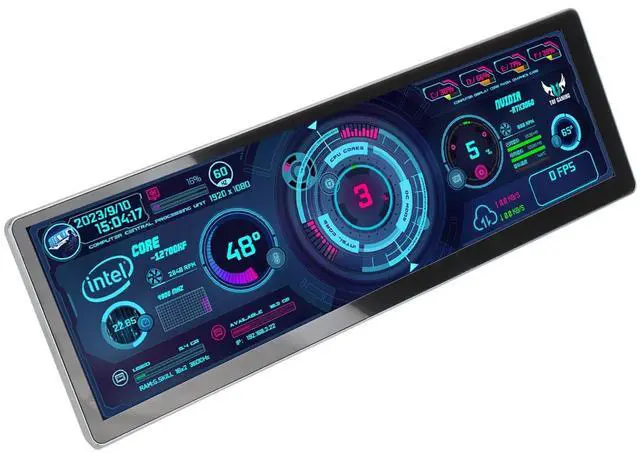 Main image of 14.5 Inch 2.5K Touchscreen Bar Monitor, 2560×720 IPS Portable LCD Screen with 10-Point Touch, 60Hz Refresh Rate, Fully Laminated Cover Plate, CNC Aluminum Alloy Shell Process (Metal casing)
