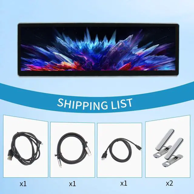 Alt view image 5 of 7 - 14.5 Inch 2.5K Touchscreen Bar Monitor, 2560×720 IPS Portable LCD Screen with 10-Point Touch, 60Hz Refresh Rate, Fully Laminated Cover Plate, CNC Aluminum Alloy Shell Process (Metal casing)