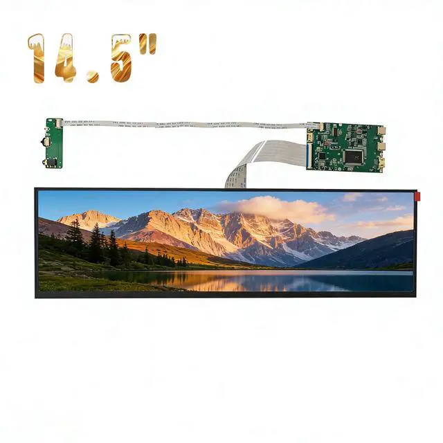Alt view image 2 of 7 - Celesttouch 14.5 Inch 2.5K Touchscreen Bar Monitor, 2560×720 IPS Portable LCD Screen with 10-Point Touch, 60Hz Refresh Rate, 350nit Brightness, USB-C Driver Board YX-2.5K for DIY Game PC (No shell)