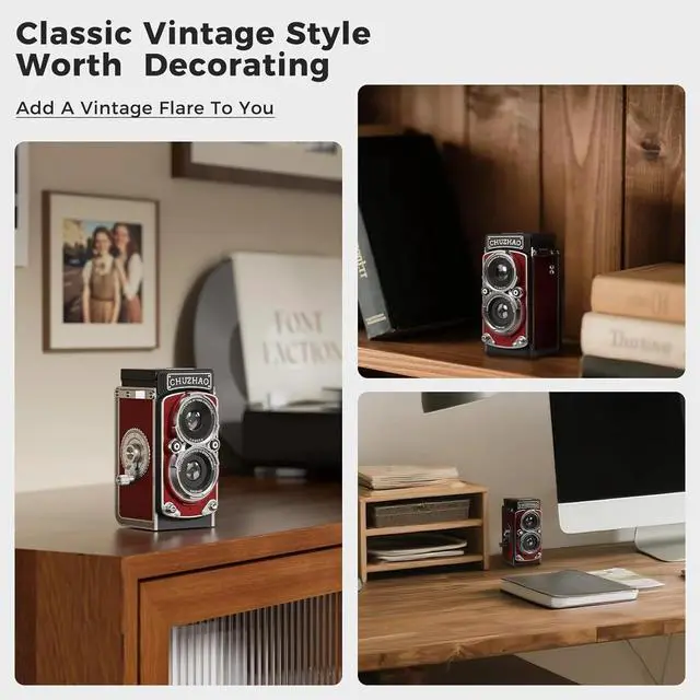 Alt view image 5 of 7 - Picturesky CHUZHAO Vintage Mini Digital Camera, Portable TLR Style Retro Point and Shoot Compact Small Pocket 1080P FHD Video 12MP Autofocus Vlogging Camera with 16 GB Card for Beginners Teens Adults