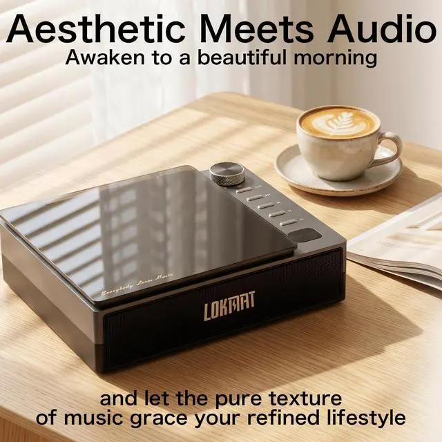 Alt view image 4 of 7 - Portable CD Player/Bluetooth Speaker with AM/FM radio, USB port, AUX input, headphone jack, compatible with CD-R/RW and MP3-CD, stereo sound, with bass, AC/battery powered, can charge mobile phone