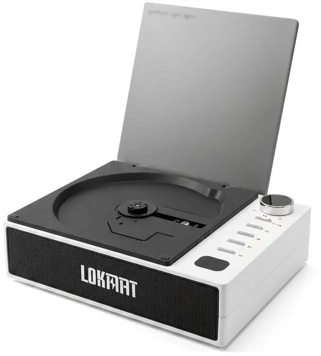 Main image of Portable CD Player/Bluetooth Speaker with AM/FM radio, USB port, AUX input, headphone jack, compatible with CD-R/RW and MP3-CD, stereo sound, with bass, AC/battery powered, can charge mobile phone