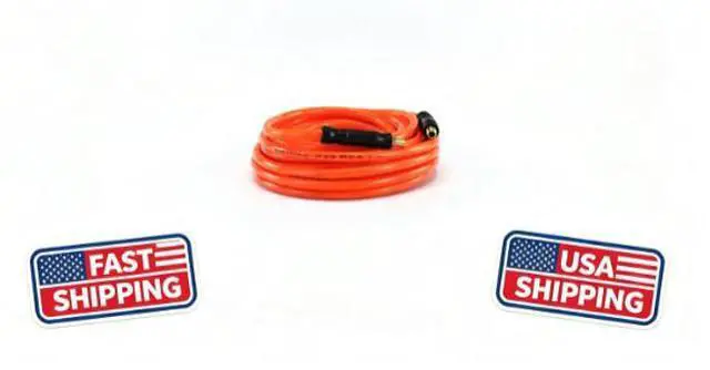 Main image of Hyper Tough 3/8\" x 50\" PVC Air Hose With 1/4 Inch NPT Hose Threads - Most Lightest & Dependable Hose