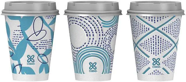 Alt view image 3 of 6 - Dixie 12 oz to Go Disposable Insulated Paper Coffee Cups with Lids