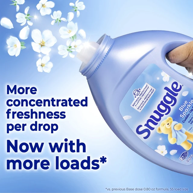Alt view image 3 of 5 - Snuggle Liquid Fabric Softener 39.4 oz 58 Loads Cuddle-Up Fresh Blue Sparkle
