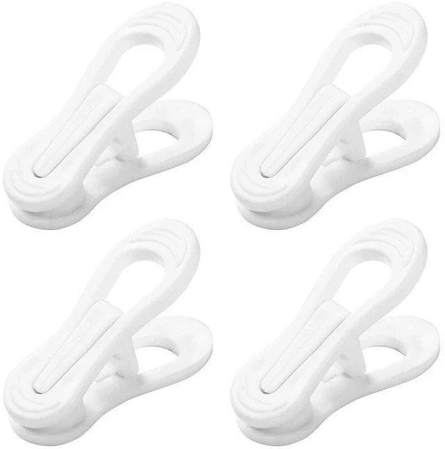 Main image of Otylzto 20PCS White Multi-Purpose Plastic Hanger Clips