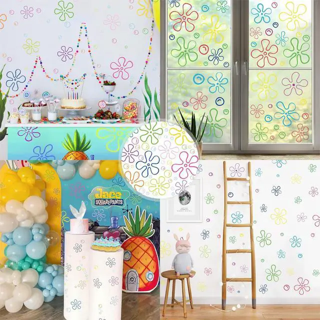 Alt view image 4 of 7 - 156PCS Under the Sea Wall Decals, 6 Sheets 30x20cm, Bubble Flower Stickers, Removable Static Cling, Kids Room, Bathroom, Windows, Laptop, Birthday Party, Ocean Theme