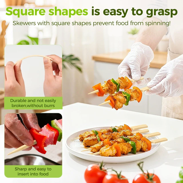 Alt view image 7 of 7 - Bamboo Appetizer Skewers 4.7 Inch 300 Pack - Cocktail Picks, Charcuterie Toothpicks, Decorative Party Picks, Bamboo Cocktail Sticks for Drinks and Food