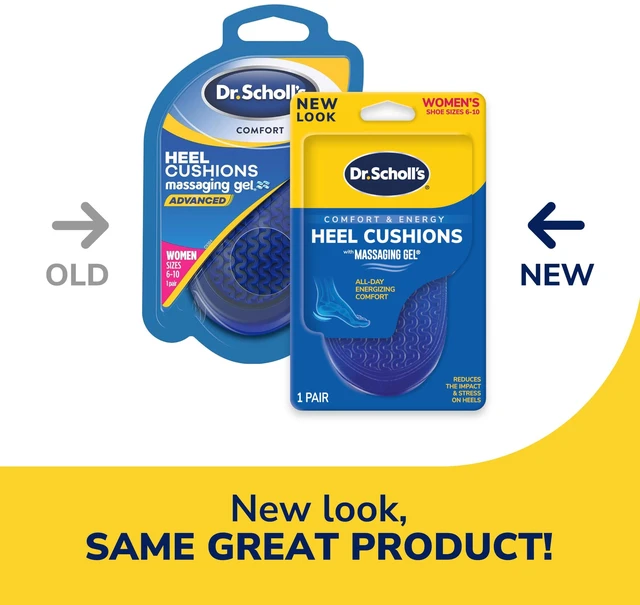 Alt view image 6 of 6 - Dr. Scholl's Advanced Heel Cushions with Massaging Gel, All-Day Shock Absorption and Cushioning Relieves Heel Discomfort
