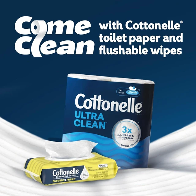 Alt view image 2 of 6 - Cottonelle Flushable Wipes Summer Fresh Scented, 2 Packs of 42 Wipes