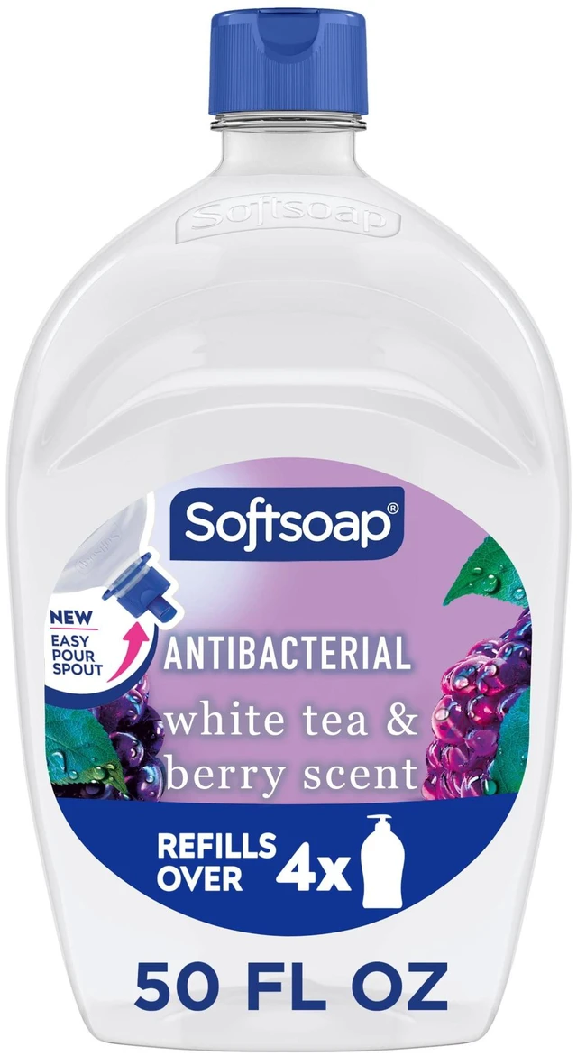 Main image of Softsoap Antibacterial Liquid Hand Soap, White Tea and Berry Scent, New Easy Pour Spout, 50fl oz