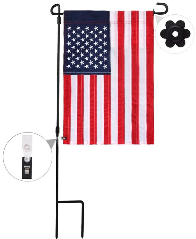 Alt view image 3 of 4 - 10 Pack Rubber Stoppers and Adjustable Anti-Wind Clips for Garden Flag Poles