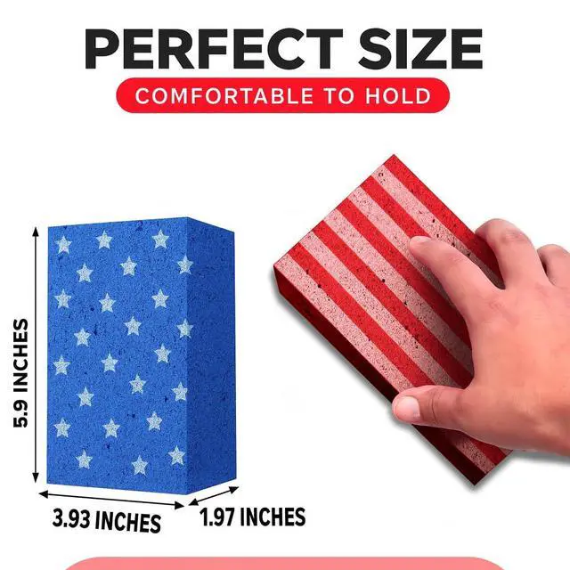 Alt view image 3 of 7 - 2 Pack Large Multi-Purpose Sponges for Car Washing, Tile & Grout, All Purpose Cleaning USA