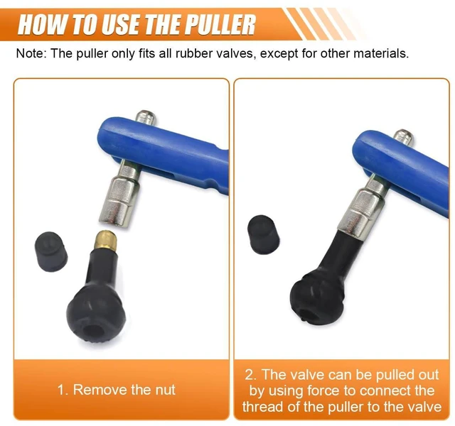 Alt view image 4 of 6 - Valve Stem Puller/Installer with Valve Core Tool for Car Tires, Blue
