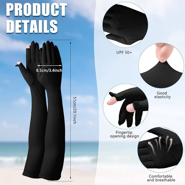 Alt view image 7 of 7 - Summer UV Sun Protection Gloves, Long Arm Driving Gloves for Women