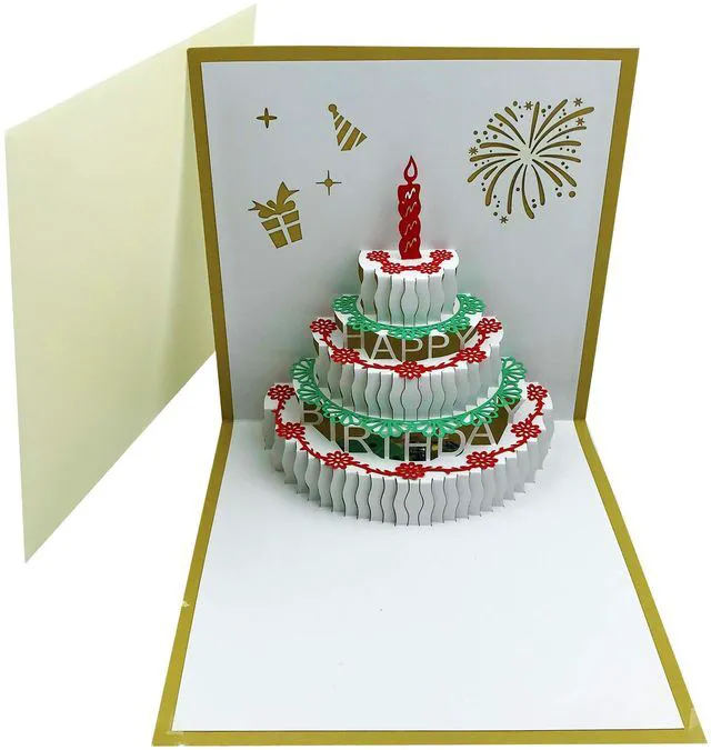 Alt view image 3 of 5 - 3D Pop Up Birthday Card with Warming LED Light and Birthday Cake Music, Happy Birthday Card for Mom, Wife, Sister, Boy, Girl, Friends, 1 Pack
