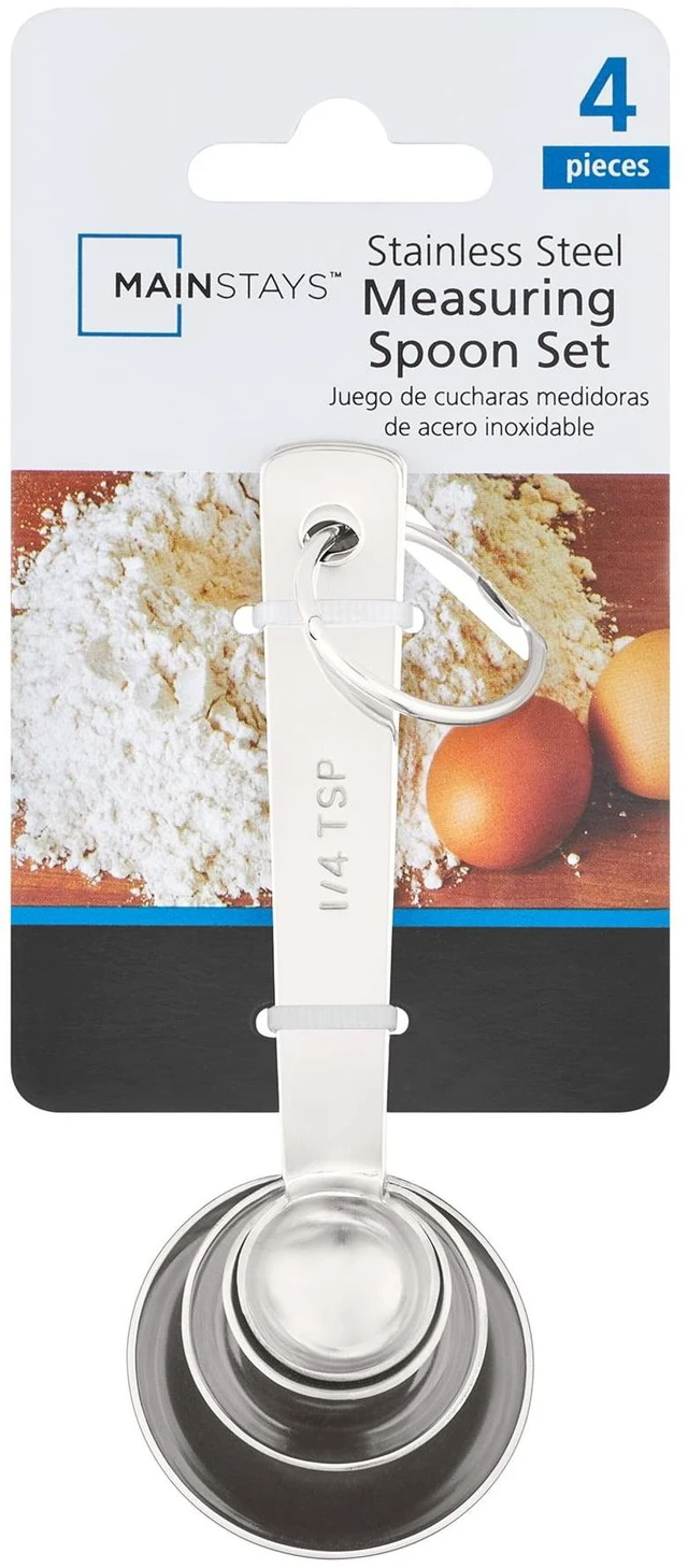 Alt view image 4 of 5 - Mainstays Stainless Steel 4-Piece Nesting Measuring Spoons Set
